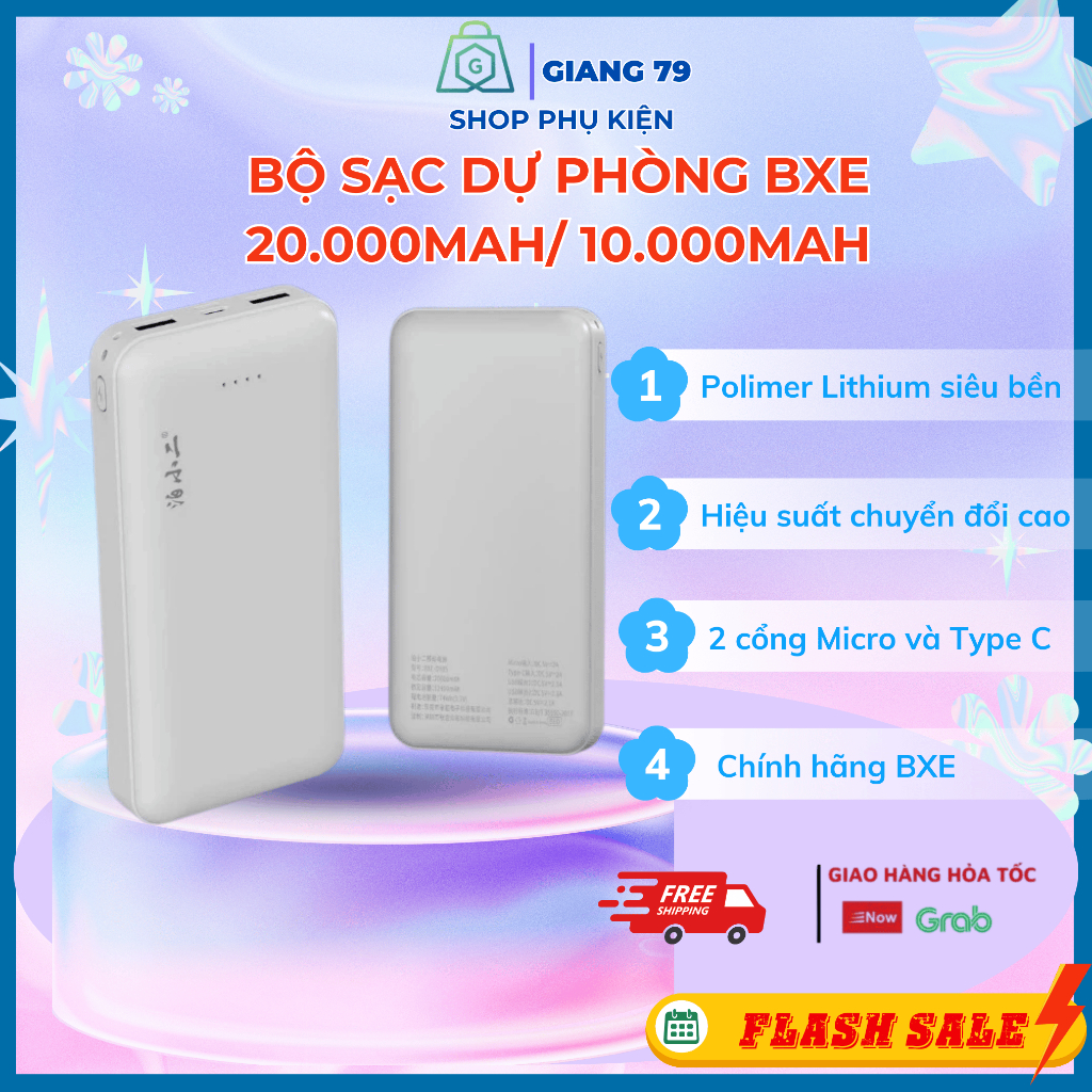 SẠC DỰ PHÒNG 20000mAh – Chính hãng BXE DY-05C/ 01C