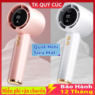 Quạt cầm tay M2 di động có thể sạc gió mạnh 100 tốc độ turbo phản lực màn hình hiển thị pin tặng dây đeo