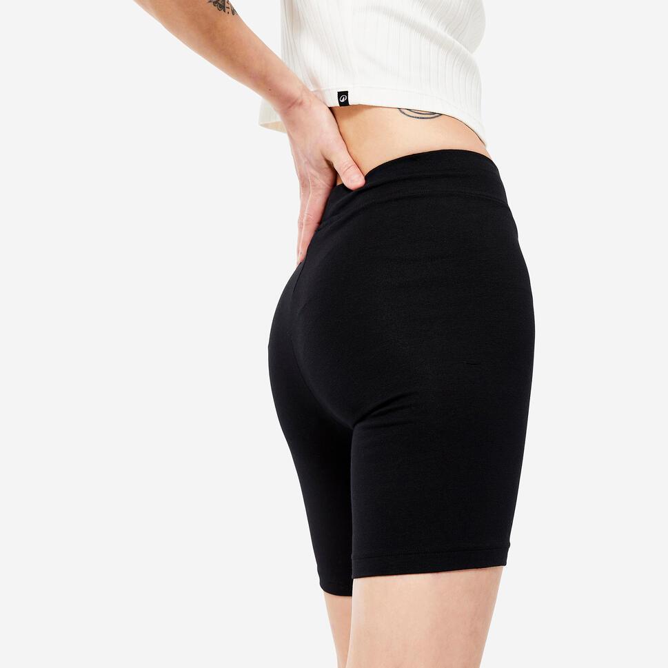 Ảnh Quần short stretching đạp xe ôm sát cho nữ fit+ 500 đen DECATHLON DOMYOS mã 8511786 2