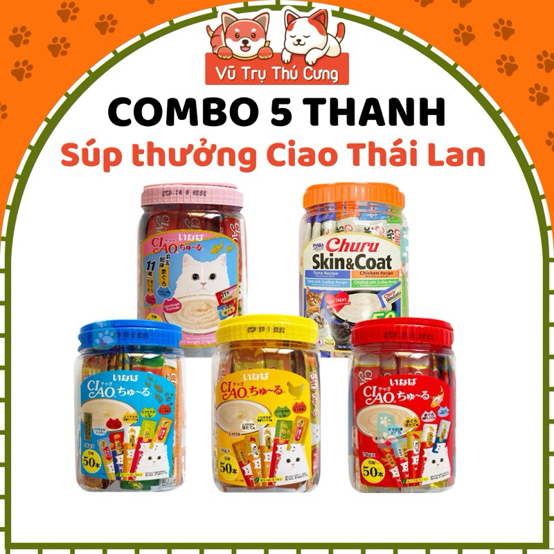 Súp thưởng Ciao Churu Thái Lan cho Mèo thanh 14g