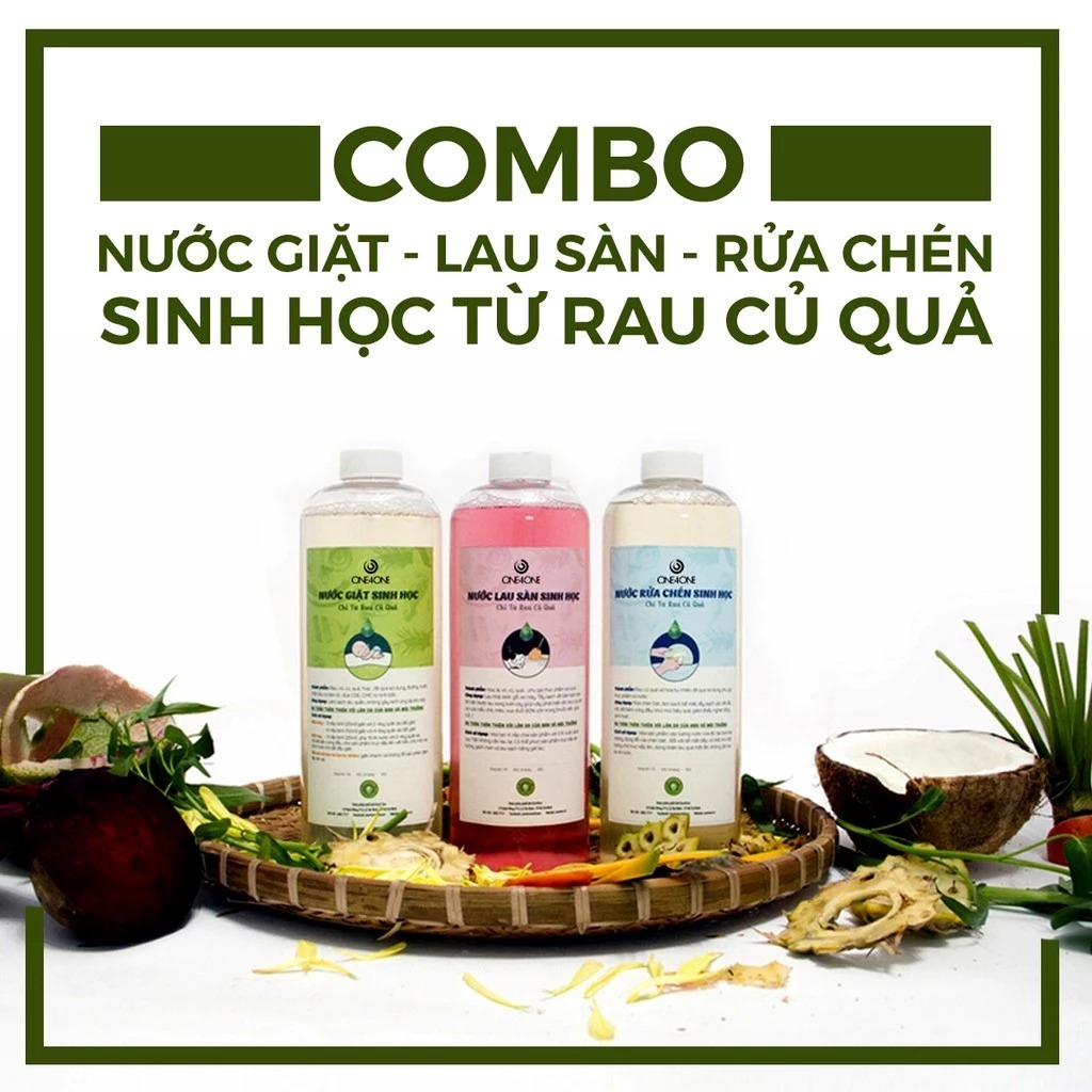 [HỎA TỐC] Nước Rửa Chén - Giặt - Lau Sàn Sinh Học One4One (từ rau củ quả)