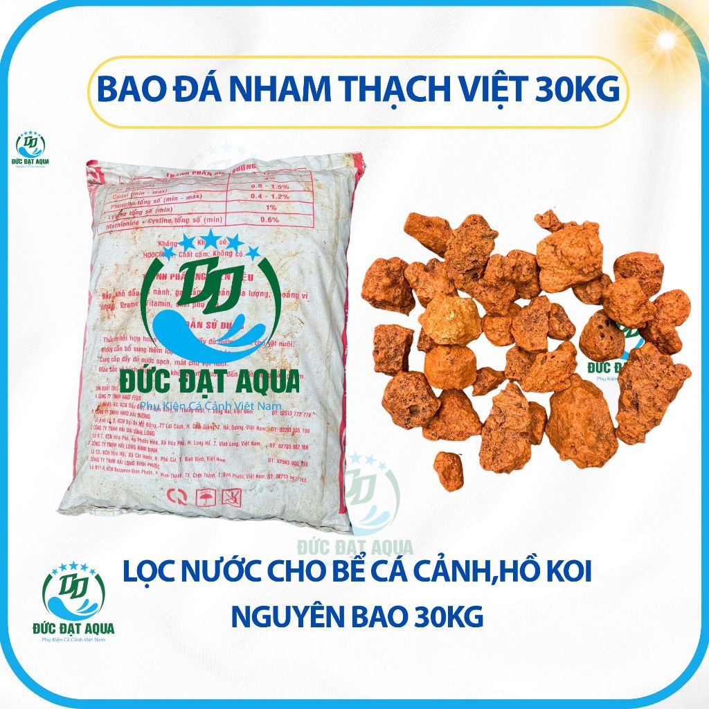 bao nham thạch việt 30kg lọc nước cho bể cá cảnh,hồ koi 6