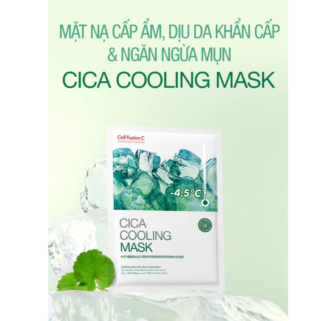 Ảnh Mặt Nạ Dưỡng Da Hạ Nhiệt Giảm Mụn Cell Fusion C Cica Cooling Mask 2