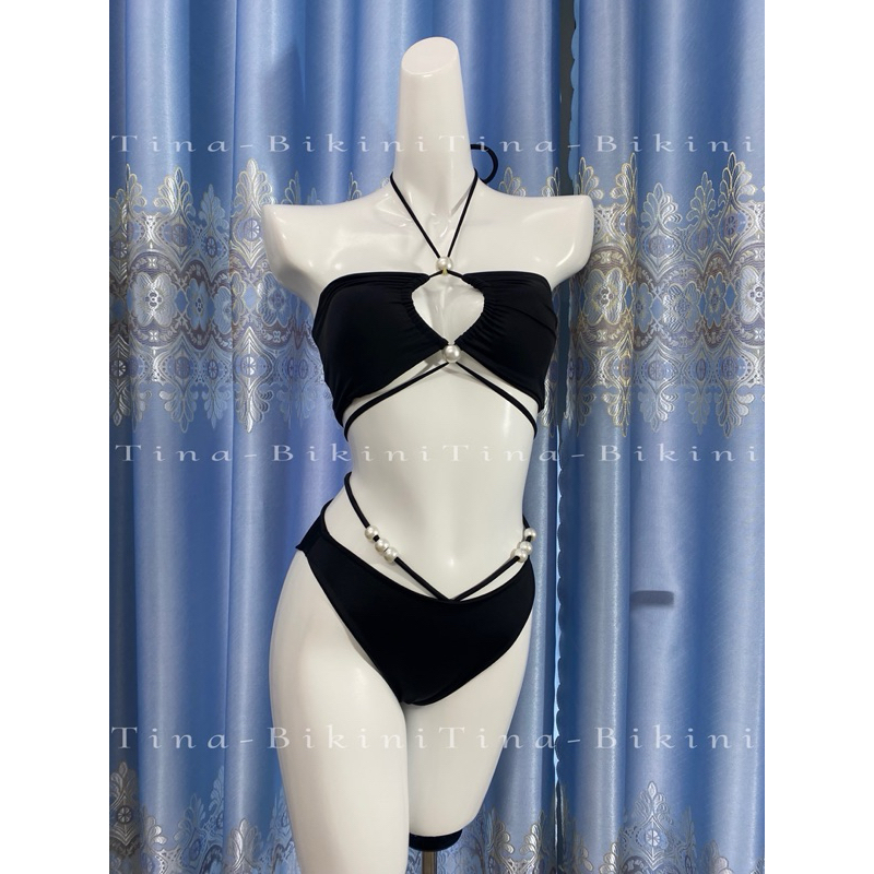 Bikini Tina Set 2 mảnh phối Ngọc Trai Cột dây siêu Xinh