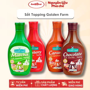 Sốt Topping Golden Farm Các Vị Dùng Trang Trí Món Bánh, Pha Chế - Chai 630g