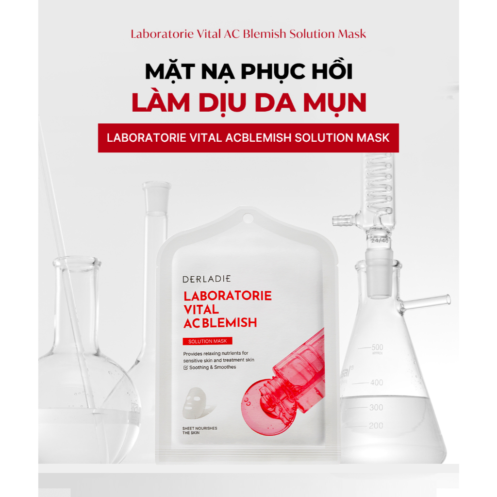 Ảnh Combo 10 mặt nạ đa nhiệm hỗ trợ phục hồi cấp tốc DERLADIE LABORATORIE VITAL SOLUTION MASK 30ml x10 1
