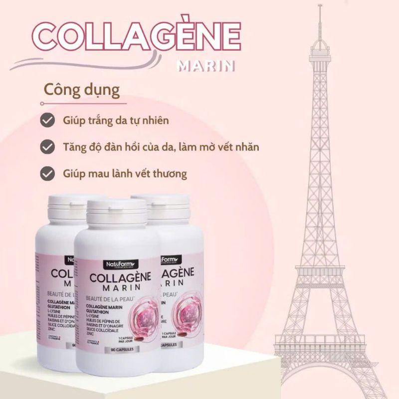 Viên uống dưỡng trắng da Collagen Marin Nat & Form Pháp 90 viên (Collagen Marin)