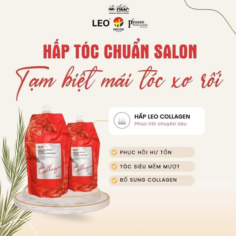Hấp Leo Siêu Mềm Mượt,hấp phục hồi dành cho tóc khô sơ hư tổn. Hàng chính hãng túi 500ml