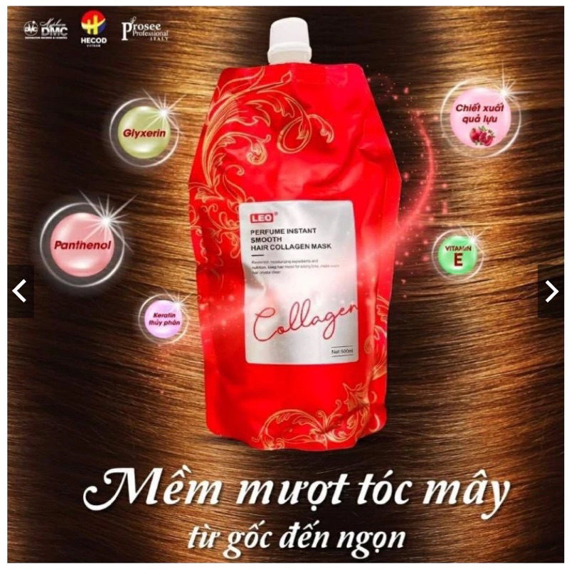 Hấp Leo Siêu Mềm Mượt,hấp phục hồi dành cho tóc khô sơ hư tổn. Hàng chính hãng túi 500ml