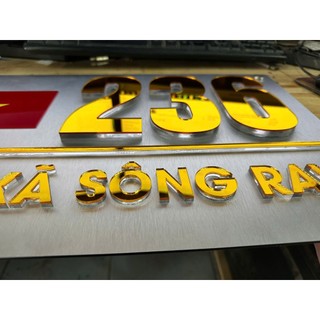 Bảng số nhà alu bạc xước + chữ số vàng gương chất liệu cao cấp theo yêu cầu