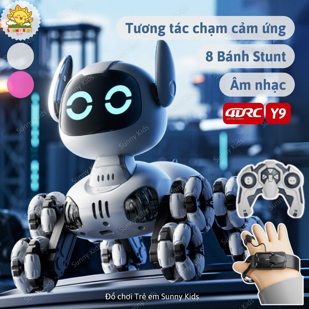 Chó Robot 4DRC Y9 – Điều Khiển Cử Chỉ, Tương Tác Cảm Ứng, Mắt Led Biểu ...