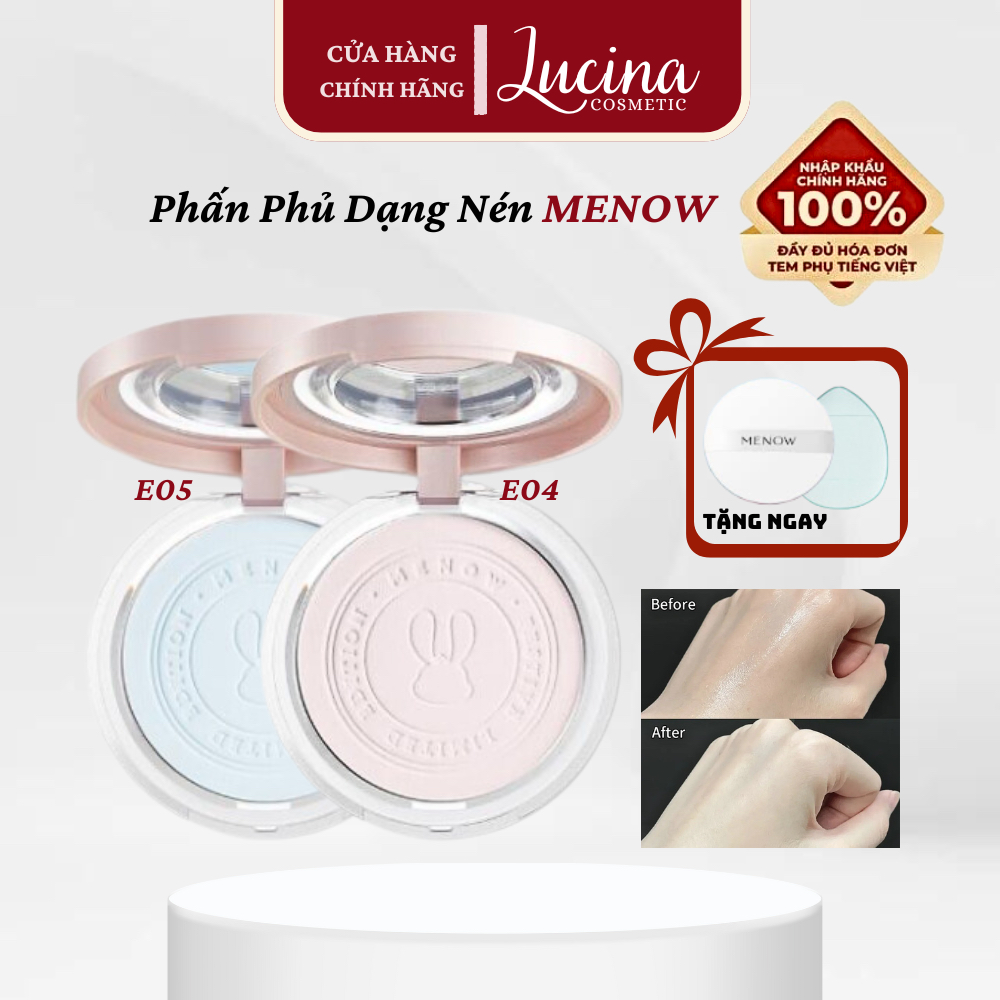 Phấn Phủ MENOW Kiềm Dầu Dạng Nén, Chống Nước, Che Phủ Giữ Lớp Nền Lâu ...
