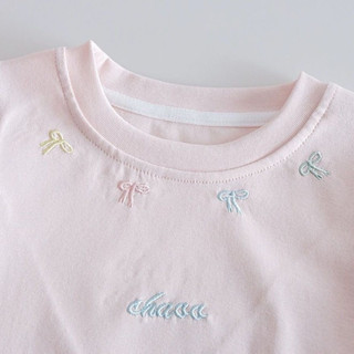 Áo thun nơ ngắn tay cotton phong cách hàn quốc cho bé