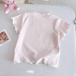 Áo thun nơ ngắn tay cotton phong cách hàn quốc cho bé