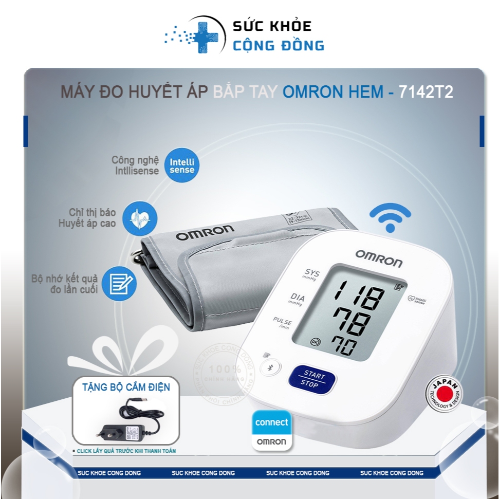 Máy đo huyêt áp bắp tay Omron HEM-7142T2 ( click lấy quà ) | Shopee ...