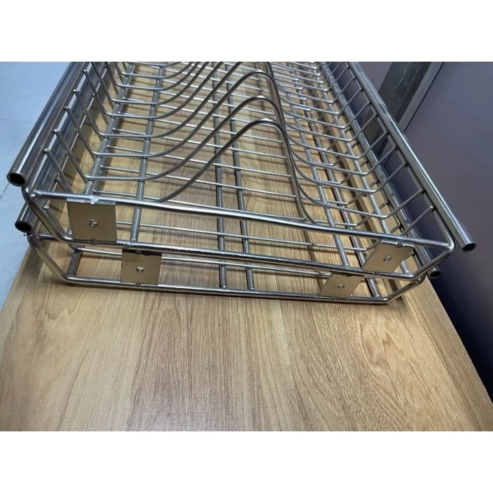 (GIÁ TẠI XƯỞNG) BỘ 2 TẦNG GIÁ BÁT + GIÁ ĐĨA KÈM KHAY HỨNG NƯỚC INOX KHÔNG GỈ SÁNG BÓNG DÀY DẶN