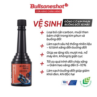 Phụ gia vệ sinh động cơ kim phun buồng đốt xe máy - Bullsoneshot Motorbike Black 120ml
