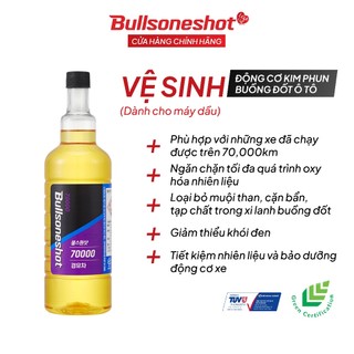 Dung Dịch Làm Sạch Động Cơ Xe Dầu BULLSONESHOT 70000 Diesel - 500ml Giảm Khói Đen