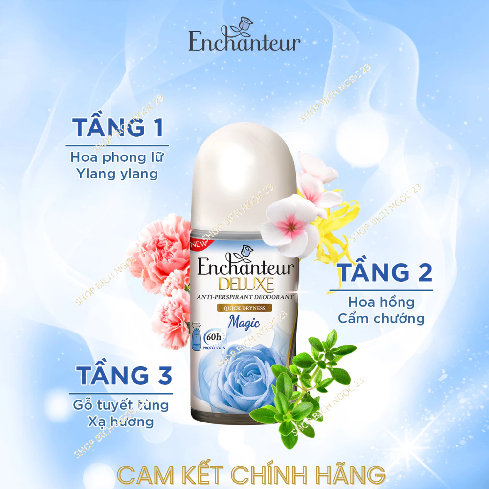 Lăn khử mùi trắng da Enchanteur Charming/ Delightful/ Romantic/Sensation/Magic 50ml