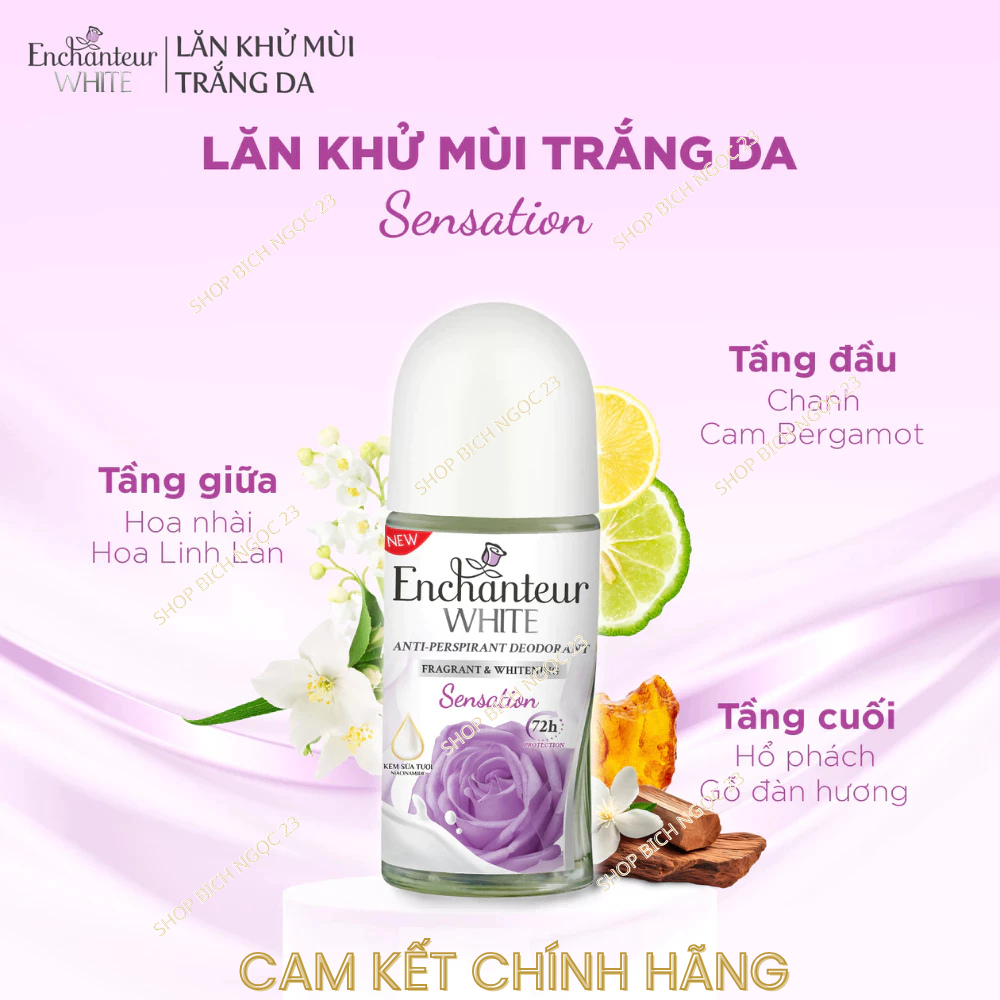 Lăn khử mùi trắng da Enchanteur Charming/ Delightful/ Romantic/Sensation/Magic 50ml