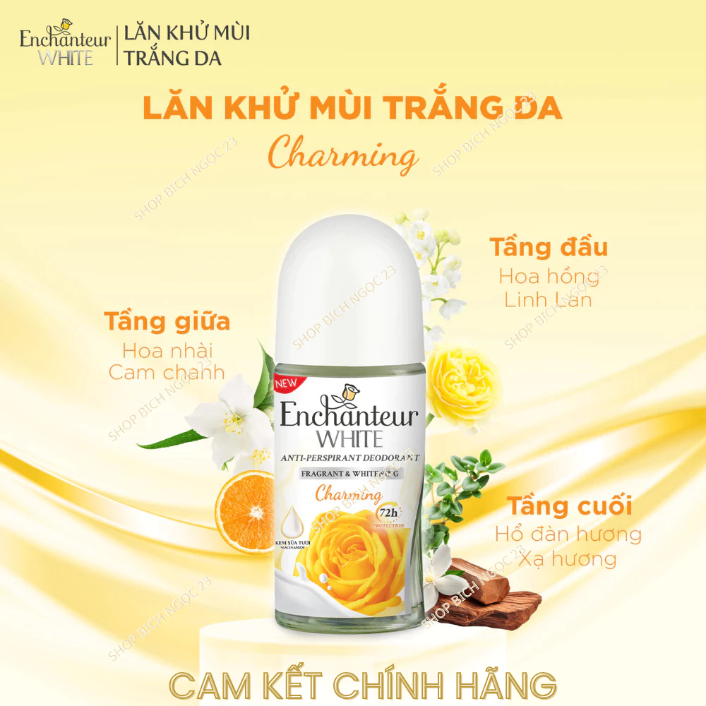 Lăn khử mùi trắng da Enchanteur Charming/ Delightful/ Romantic/Sensation/Magic 50ml