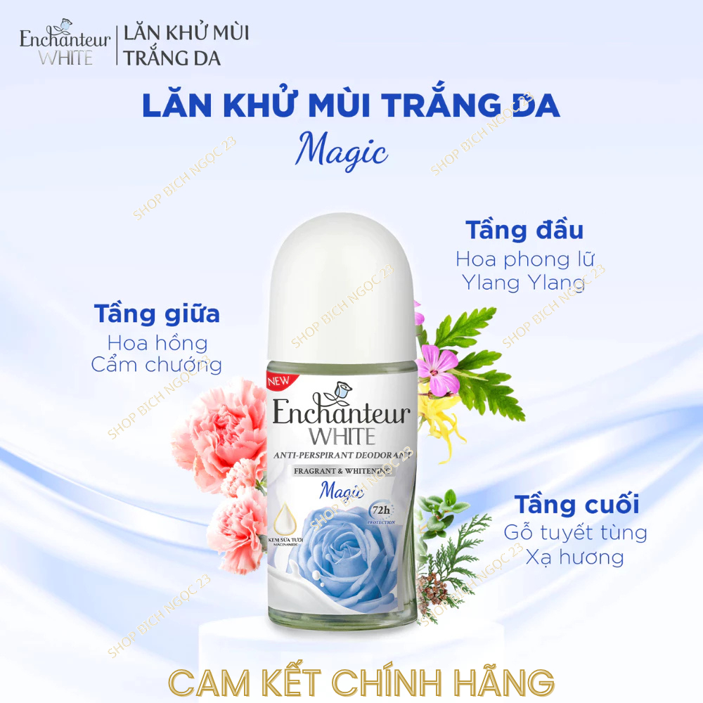 Lăn khử mùi trắng da Enchanteur Charming/ Delightful/ Romantic/Sensation/Magic 50ml