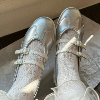 Giày búp bê slip on lười bigsize nữ mùa hè hottrend 2025 onit_suka ti_ger ballet sliver màu bạc cao cấp , giày đế bệt nữ