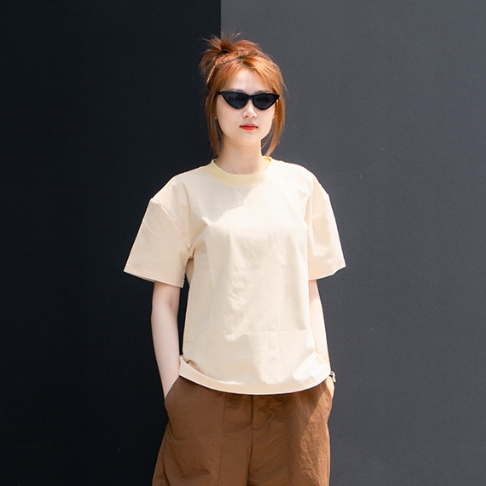 Áo Thun Trơn Unisex T157 Thời Trang Hottrend Gladimax, Áo Phông Form Boxy Cổ Tròn Cotton 230GSM Cao Cấp Nam Nữ