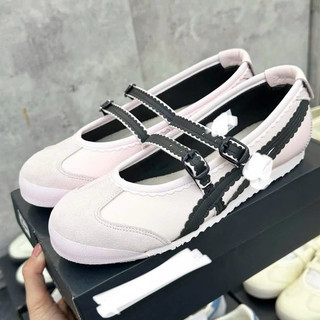 Giày búp bê tiểu thư hè 2025 slipon quai dán Onit_suka ti_ger màu hồng dễ thương êm nhẹ ,giày búp bê lười đế bệt cao cấp