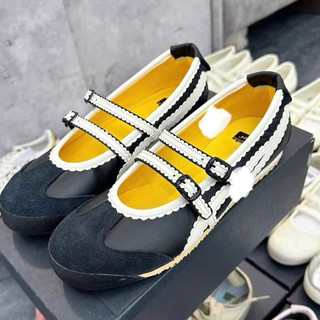 Giày búp bê phong cách tiểu thư hè 2025 Onit_suka ti_ger đế bẹt màu đen cao cấp , Giày thời trang slipon nữ big size