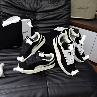Giày thể thao bigsize nam nữ cổ thấp mùa hè Pu màu đen êm nhẹ độn đế tăng chiều cao , sneaker thời trang cao cấp