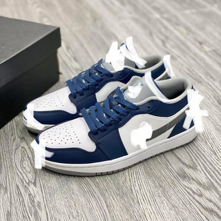 Giày thể thao bigsize nam nữ cổ thấp đế bằng màu xanh navy cao cấp , sneaker thời trang mùa hè big size bản best
