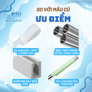 Bán lẻ quét gạt nước sàn nhà vệ sinh kính đa năng tổng cộng 2 dải silicon cán inox có thể thu gọn