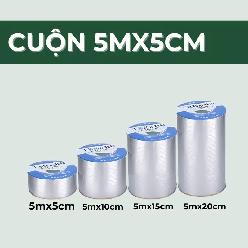 Băng Keo Chống Thấm 5m,Miếng Dán Chống Thấm Nước Hiệu Quả - BĂNG DÍNH CHỐNG DỘT ĐA NĂNG CHO MÁI TÔN VÀ ỐNG NƯỚC