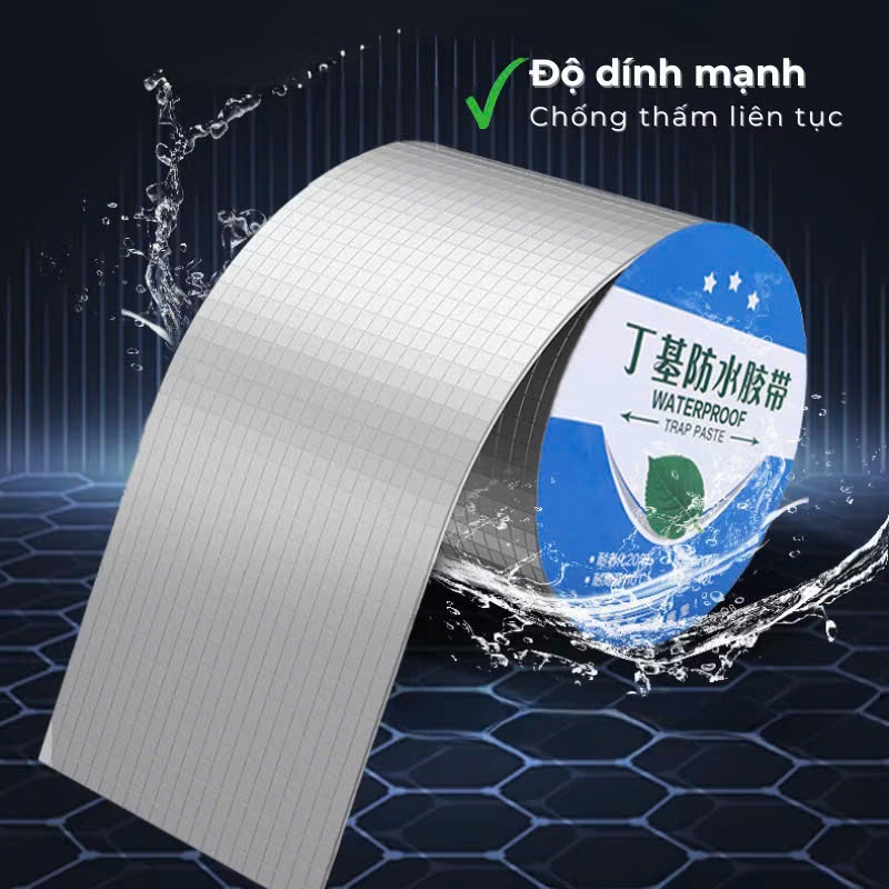 Băng Keo Chống Thấm 5m,Miếng Dán Chống Thấm Nước Hiệu Quả - BĂNG DÍNH CHỐNG DỘT ĐA NĂNG CHO MÁI TÔN VÀ ỐNG NƯỚC