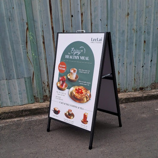 [HỖ TRỢ THIẾT KẾ] Standee Khung Sắt Chữ A Ngoài Trời, Standee Đứng chịu gió giá rẻ , kích thước 60x90cm