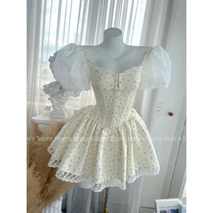 VÁY HOA TIỂU THƯ FORM BỒNG BỀNH TAY BỒNG LƯỚI HOA MÙA HÈ (ẢNH THẬT)