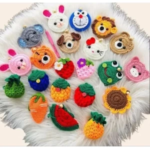 Túi Đựng Tỏi Tránh Vía Đan Len Siêu Rẻ Cho Bé , Túi Len Handmade Dày Dặn Dây Đeo Dài