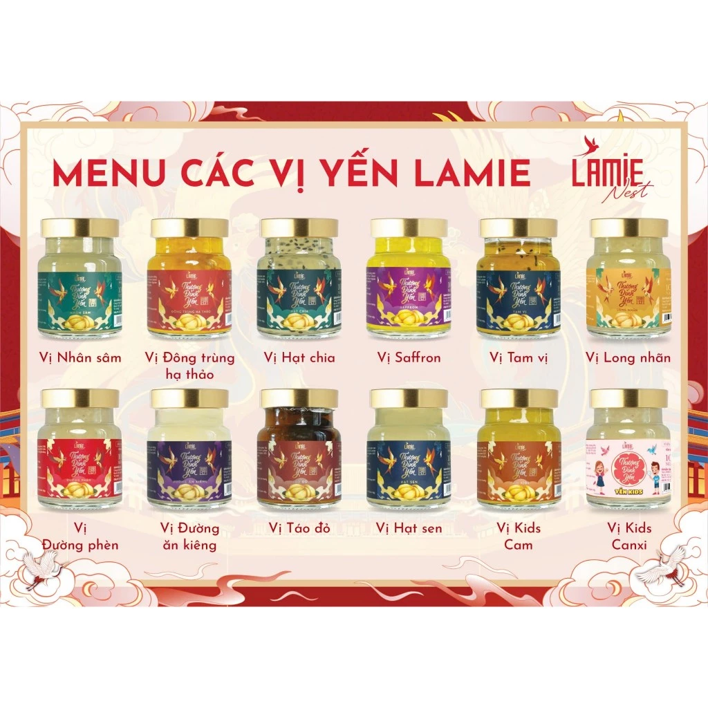 Yên hũ chưng sẵn Lamie nest 12 vị