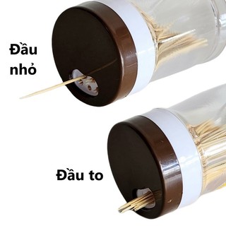Lọ Đựng Tăm Tiêu Nhựa Nguyên Sinh Trong Suốt Nắp Xoay 2 Kích Cỡ