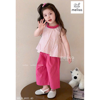 Set bộ thu đông bé gái style Hàn Quốc 13-45kg. Đồ bộ hè áo cotton kèm quần kaki ống rộng siêu sang cho bé gái 2-12Y