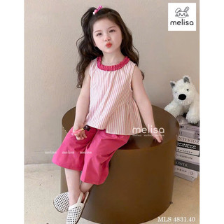 Set bộ thu đông bé gái style Hàn Quốc 13-45kg. Đồ bộ hè áo cotton kèm quần kaki ống rộng siêu sang cho bé gái 2-12Y