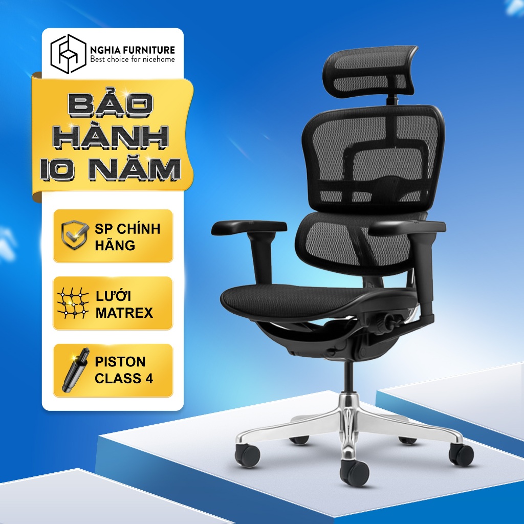 Ảnh Ghế công thái học Nghia furniture Ergohuman Elite 02 , Lưới Matrex Mỹ, piston class 4 samhongsa 2