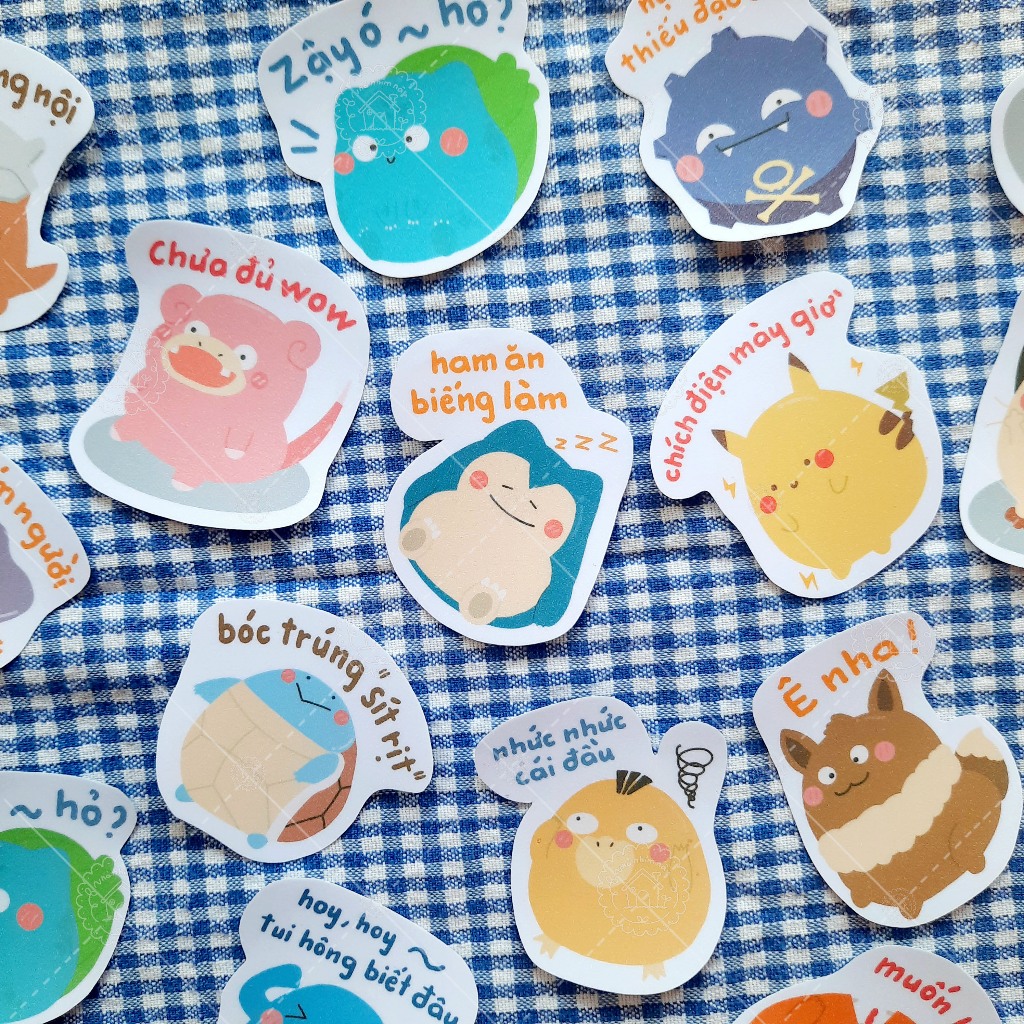 Sticker lẻ Pokemon vô tri kim tuyến chống nước | nhanhimnau | Shopee ...