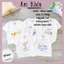 Áo cộc chất thun lạnh NỀN TRẮNG KEM họa tiết thú đáng yêu, có cúc cài vai cho bé từ 4-14kg Mesocshop