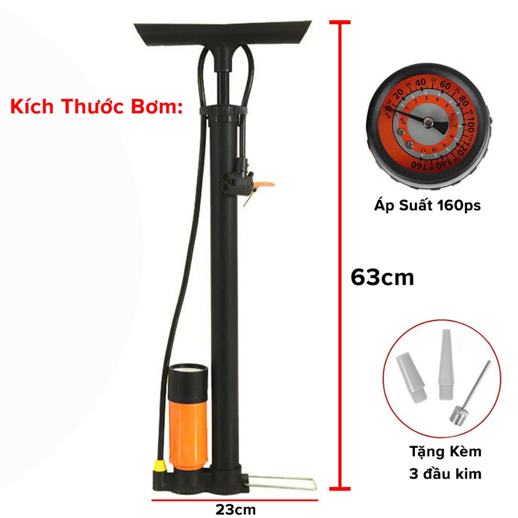 Ảnh Bơm Xe Đạp Bơm Xe Máy Có Áp Kế Dùng Tay Nhỏ Gọn Hàng To Bơm Khí Nhanh Hơn Hỗ Trợ Van Pháp Van Mỹ Chính Hãng Amalife 2