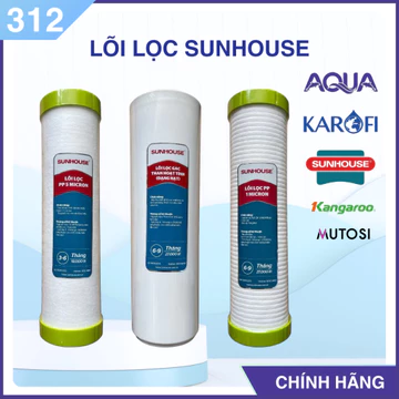 Lõi lọc nước SUNHOUSE chính hãng - Bộ lõi lọc thô 1 2 3