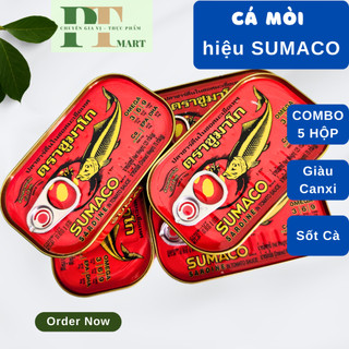 HSD.2028 Combo 5 hộp Cá Mòi Sumaco Thái Lan 125gr. Sardine in tomato sauce