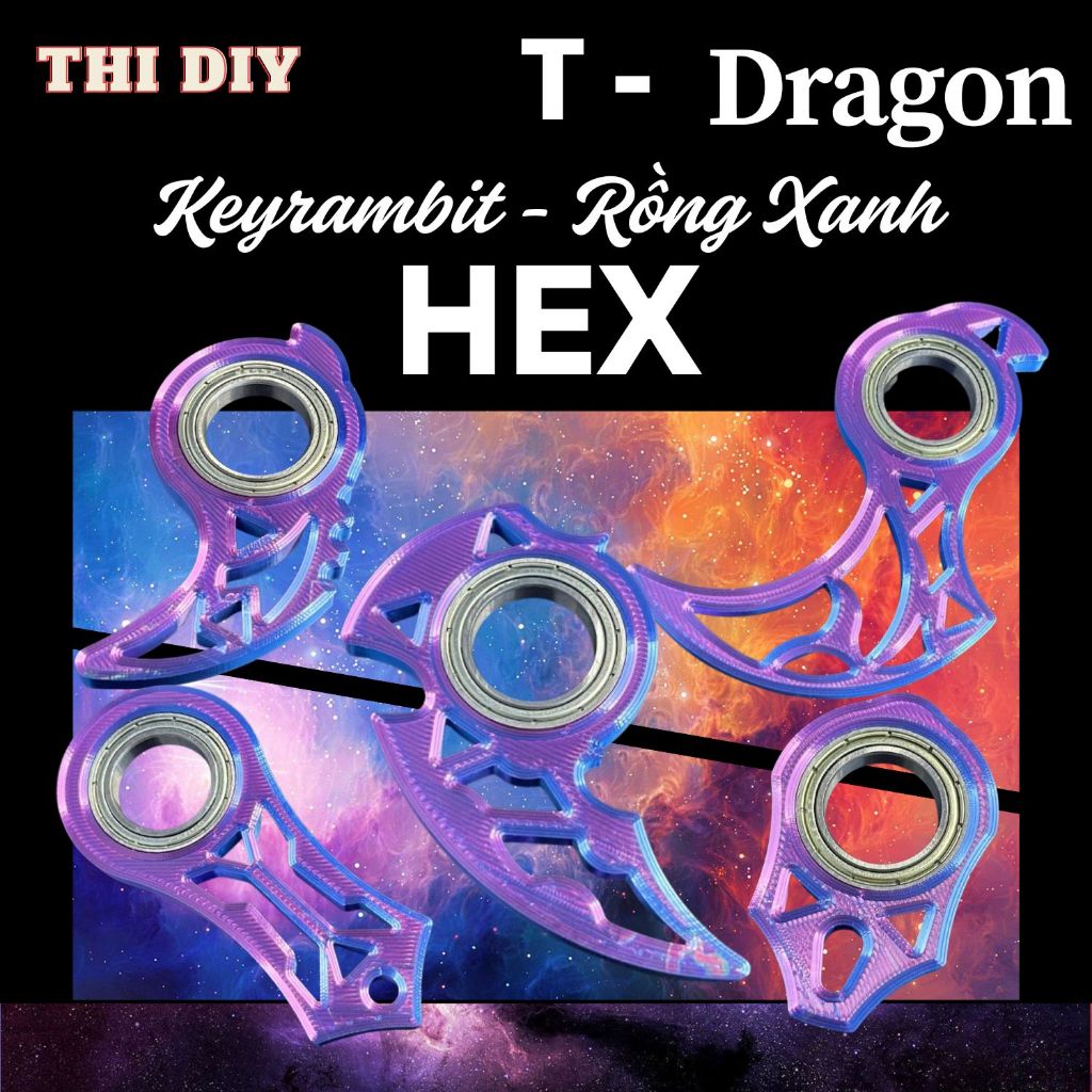 Keyrambit Hex Rồng Xanh - Móc khóa xoay Keyrambit giảm stress - Tặng ...