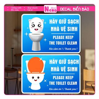Decal Giữ Sạch Nhà Vệ Sinh, Decal Dán Toilet, WC, Nhà Vệ Sinh Cho Nhà Xưởng, Công Ty, Trường Học, Hàng Quán.